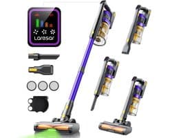 Draadloze Stofzuiger - 550W - 55000PA Zuigkracht - Handstofzuiger - Laresar X11 - Smart Touch Display - 60 min Looptijd - Cycloon Technologie - Met Turbo Borstel - Voor Tapijt en Vloer - 3 Filtersets - EU Plug