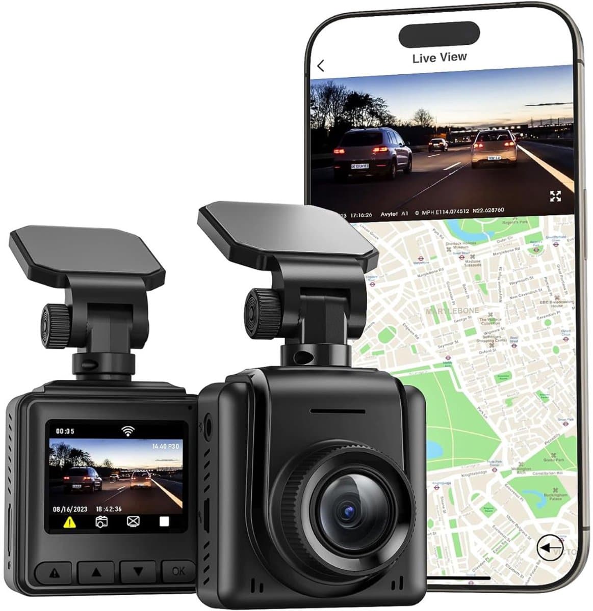 CRLYN® Dashcam voor Auto - Dual - Camerabewaking - Full HD — afbeelding 1
