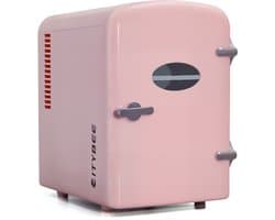 NETTLIFE Mini Koelkasten 4L - Mini-Koelkasten - 12V/230V Auto Aansluiting - 25dB - Vrijstaand - Geschikt voor dranken cosmetica voedsel - Minikoelkast ideaal - voor in de auto - kamer - camping - kantoor - Roze