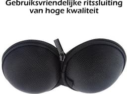 Opberghoes Oortjes Met Rits - Nylon Cover Voor Laadkabels en Accessoires - Zwart — thumbnail 4
