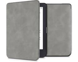 kwmobile Hoes compatibel met Tolino Shine 3 - kunstleer eReader beschermhoes Cover Case - grijs