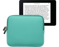 kwmobile Neoprene e-Reader Pouch Size 6,8-7" eReader - Universal eBook Sleeve Case with Zipper - Mint