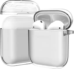 Cazy siliconen Hoesje geschikt voor Apple Airpods 1/2 - Inclusief karabijnhaak - Beschermt tegen krassen en stoten - Transparant — thumbnail 2