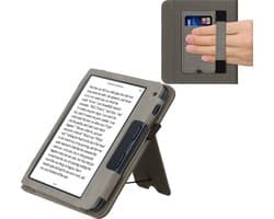 kwmobile e-reader hoesje geschikt voor Kobo Libra 2 hoes - E reader flip case van kunstleer - Ereader cover met stand - Paardenbloemen Liefde design in grijs
