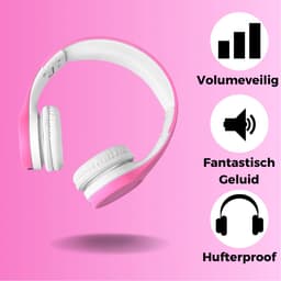 WiseQ Junior Kinderkoptelefoon met Draad – Koptelefoon Meisje – Koptelefoon Kind vanaf 3 Jaar – Hoofdtelefoon met Kabel – 85 dB Volumebegrenzer – Opvouwbaar – Met Stickers – Roze — thumbnail 9