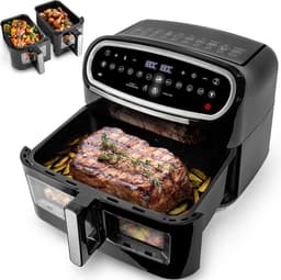 AF34 BK Set Airfryer met 1 grote lade van 10L en 2 kleine lades van 5L inbegrepen 10 Voorgeprogrammeerde Kookprogramma's Zonder olie Sync Cook en Sync Finish functies — thumbnail 1