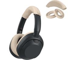 kwmobile siliconen cover voor koptelefoon - geschikt voor Sony ULT WEAR / WH-ULT900N - Voor band en oorpads - 3x in beige — afbeelding 1