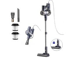 RM Store® - Steelstofzuiger Met Draad - Stokstofzuiger - Stofzuiger - Verschillende Opzetstukken - LED Lampen - Tapijt - Vloer - Dieren - Blauw