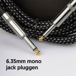 Áengus Black Tweed Gitaarkabel Instrument kabel - 6.35mm mono jack plug recht/recht - 6 meter — thumbnail 2