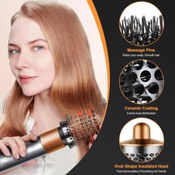 grote, ronde volumeborstel voor Dson Airwrap HS01/HS05 opzetstukken, volumeopzetborstel voor slap, plat haar (goud) — thumbnail 3