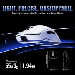 Attack Shark X8 SE Draadloze Gaming Muis, 55g, PAW3311 Sensor - Wit — thumbnail 3