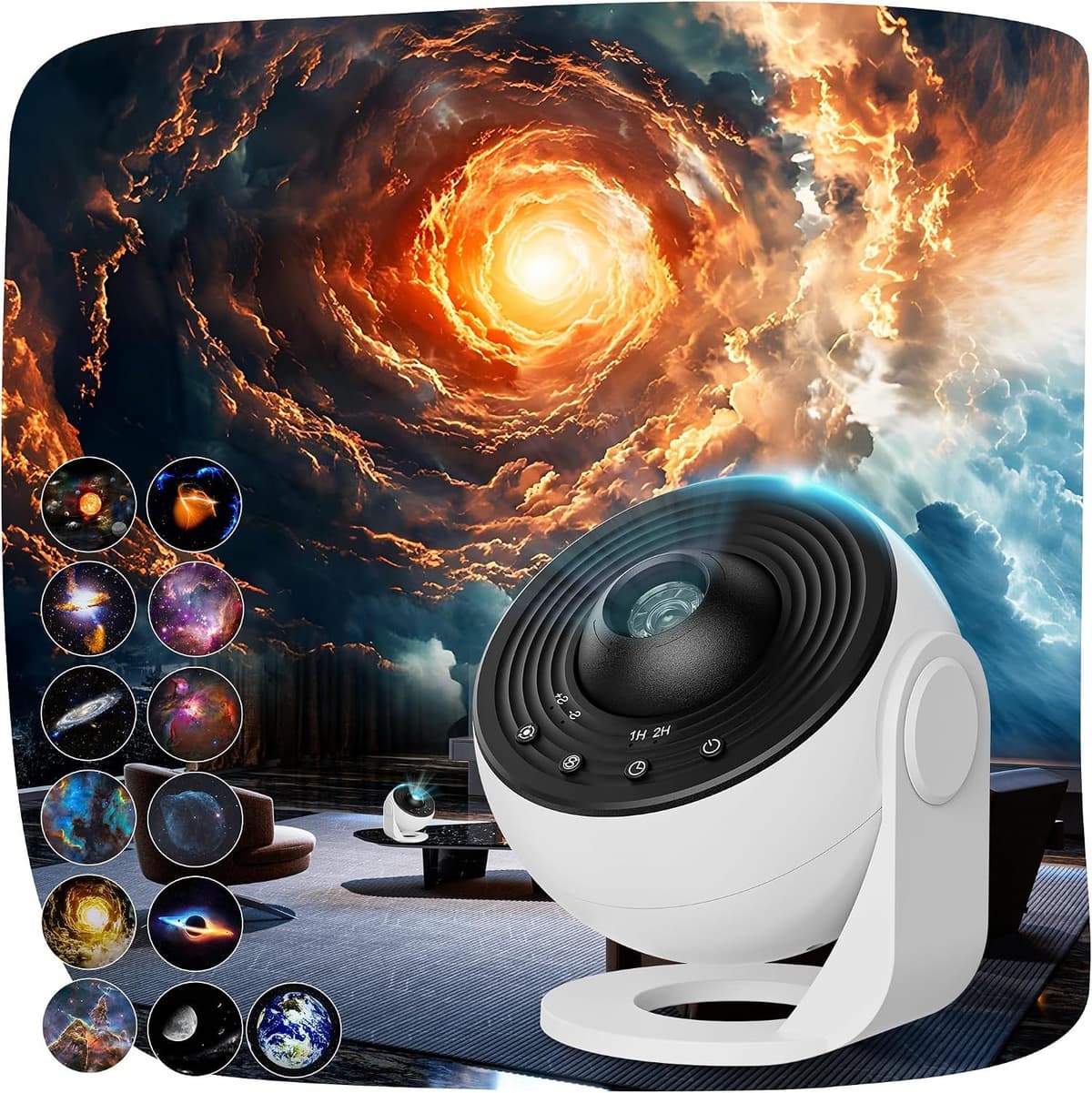 Ciel Etoile Pro Planetarium Projector Galaxie met 13 Schijven van Film, Veilleuse Etoile Projectie Rotatieve 360, Minuterie, Veilleuse Kind Volwassene, Kerstcadeaus — afbeelding 1