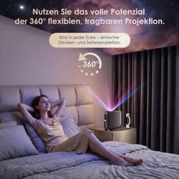 Mini Beamer - 1200 Lumen - Native 1080p Resolutie - LCD - Draagbaar - Voor Thuisbioscoop En Presentaties — thumbnail 3