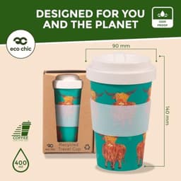 Gerecycled Reiscup van 400ml, Magnetron- en Vaatwasserbestendig — thumbnail 5