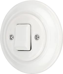 Inbouw Porseleinen Retro Koppelaar, Serie PR1 in Wit — thumbnail 1