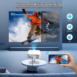 Beamer Draagbaar - Native 1080p Resolutie - 400 ANSI Lumen Helderheid - LED Technologie - Voor Thuisbioscoop - Smart Projector — thumbnail 3