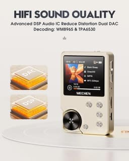 Lossless MP3 Speler Goud - 1500 mAh Batterij - 2.0 Inch Display - Metaal Behuizing - Voor Muziek Luisteren — thumbnail 2