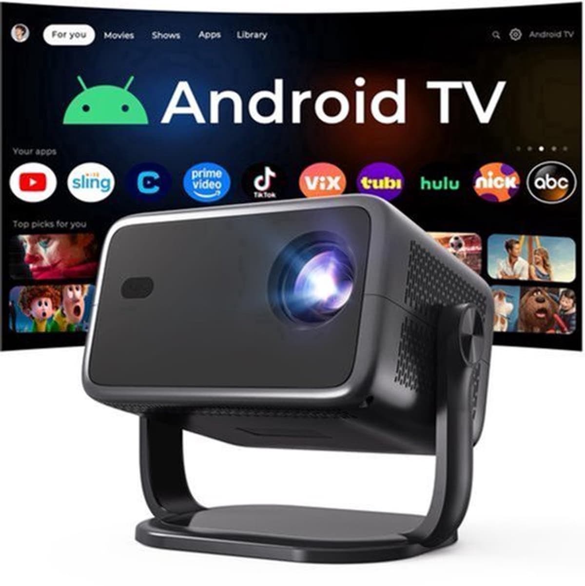 Beamer Smart - 800 ANSI Lumen - Native 1080p Resolutie - LCD Scherm - Android 14 OS - Voor Thuisbioscoop En Buiten — afbeelding 1