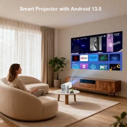 Beamer Android 13 - 750 ANSI Lumen - Full HD 1920 x 1080 Resolutie - LED Projector - Voor Thuisbioscoop En Presentaties — thumbnail 3