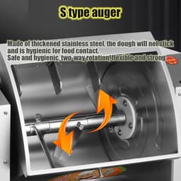 Elektrische Deegmixer - Keukenmachine Kneedmachine - Professioneel Bakken - Kantelbare Kom - 3 kg Capaciteit - Zilver — thumbnail 4