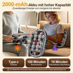 Massagepistool - Zwart - Oplaadbaar - Met 22 Koppen en LCD-Display - Voor Spierherstel en Ontspanning — thumbnail 2