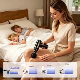 Mini Spiermassagepistool Met 6 Snelheden En 4 Opzetstukken - 1800mAh Type-C Oplaadbaar 580g Lichtgewicht - Diepe Weefselmassage Voor Schouders, Rug En Benen — thumbnail 5