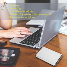 Externe Harde Schijf, Usb3.0 Externe Harde Schijf Platte Docking Station 6gbps Snelle Overdracht Plug and Play Ssd Hard Disk Box voor I II III Generatie (Zilver) — thumbnail 3