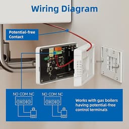 Wifi Thermostaat - Temperatuurregelaar App - Comfort Binnen - Adaptieve Klimaatregeling - 14x8.1x2cm - Zwart Wit — thumbnail 4