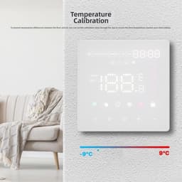 Slimme Thermostaat - Temperatuurregelaar - Verwarming Regelen - Spraakgestuurd Bedienbaar - 10x10x4 cm - Wit — thumbnail 1