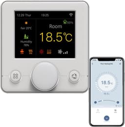 Slimme Thermostaat - Verwarming Regelaar - Temperatuur Beheer - Groot Kleuren LCD - 2.8 Inch Scherm - Wit — thumbnail 1