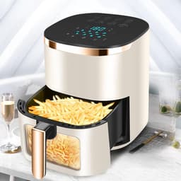 Airfryer Oven - Heteluchtfriteuse Digitale - Gezond Koken - Visueel Kookvenster - 8L - Zwart — thumbnail 2