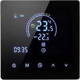 Slimme Thermostaat - Verwarming Regelaar - Temperatuur Instellen - App Bediening - 86 mm - Zwart — thumbnail 1