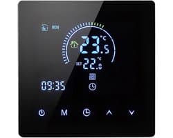Slimme Thermostaat - Verwarming Regelaar - Temperatuur Instellen - App Bediening - 86 mm - Zwart