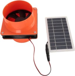 Zonne-afvoerventilator Kit - Zonneventilator Afzuiger - Efficiënte Ventilatie - Geïntegreerd Zonnepaneel - 10W Paneel - Zwart Oranje — thumbnail 3