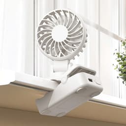 Tafelkoelventilator - Persoonlijke ventilator - Persoonlijk koelen - Stil en oplaadbaar - 60 x 72 x 106 mm - Wit — thumbnail 4