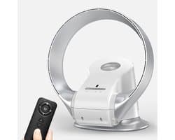 Bladloze Wandventilator - Stille Staande Ventilator - Verkoeling Thuis - Eenvoudig te Reinigen - 26W - Zilver