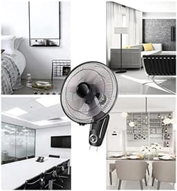 Oscillerende Wandventilator - Industriële Ventilator Muur - Ruimte Koelen - 5 Bladen - 90 Graden Oscillatie - Grijs — thumbnail 2