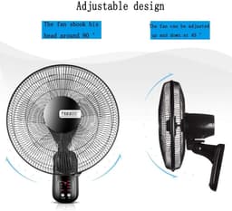Wandventilator - Muurventilator - Ruimte Koelen - Zwenkfunctie Afstandsbediening - 200 cm snoer - Mechanisch — thumbnail 5