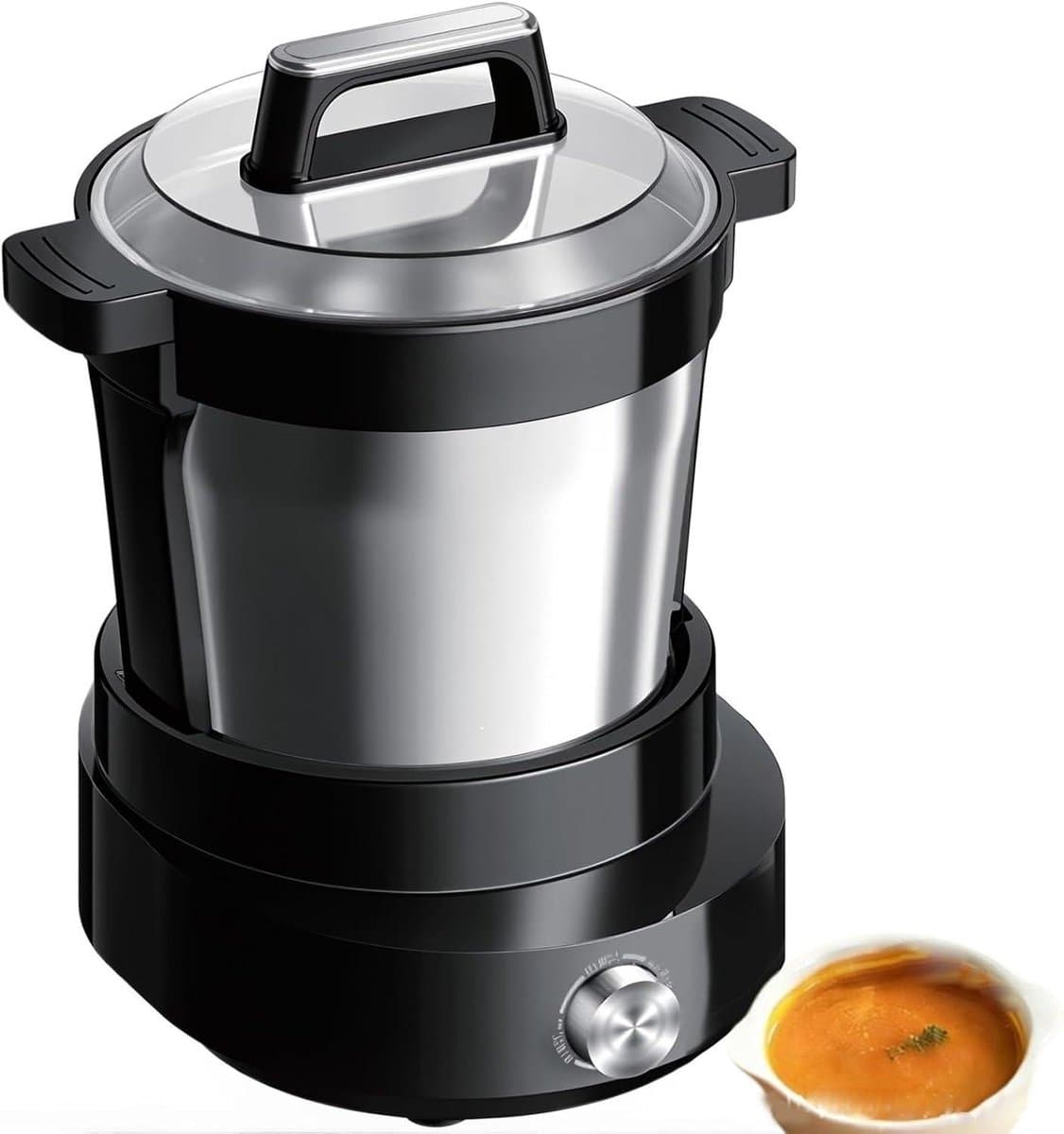 Fufu Maker - Yam Stamper - Afrikaanse Gerechten Bereiden - Snelle Authentieke Textuur - 6 Liter - Zwart — afbeelding 1