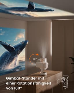 T1 Pro Mini-beamer, Dolby Audio en Turbo Sonic Bass, Smart beamer, Full HD 1080p, met HDR 10, wifi 6 en Bluetooth 5.4, ondersteunt 180° rotatie, autofocus en keystone, draagbare projector voor — thumbnail 4