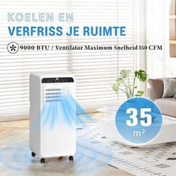 Draagbare Airconditioner - Mobiele Airco - Ruimte Koelen - 3-in-1 Functie - 35m² - Wit — thumbnail 5