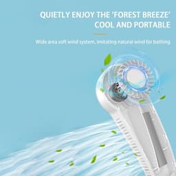 Draagbare nekventilator, 360° verstelbare ventilator zonder bladen met 4000mAh batterij, draagbare ventilator voor kantoor, thuis, op reis, buiten, 3 snelheden (A) — thumbnail 3