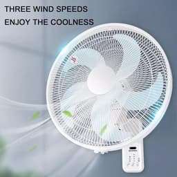 Muurventilator - Wandmodel ventilator - Ruimte koelen - Afstandsbediening en timer - 40cm bladdiameter - Wit — thumbnail 5