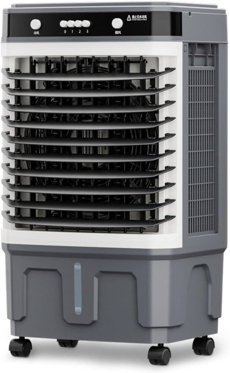 Verdampingskoeler - Mobiele ventilator - Buiten verkoelen - Groot dubbel waterreservoir - 90 cm - Mechanisch — afbeelding 1