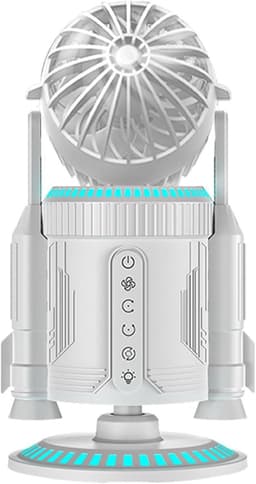 Bureaumachine - Persoonlijke ventilator - Verkoeling op kantoor - Dubbel spraysysteem - 34 x 16 x 34 cm - Zilver — thumbnail 1