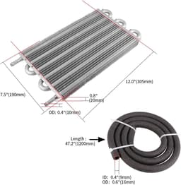 Oliekoeler Transmissie - Radiator Kit - Motorolie Koelen - Verbetert Koelefficiëntie - 6 Rij - Zwart — thumbnail 4