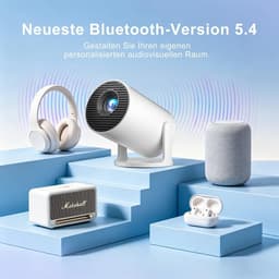 Mini Projector - Wit - 4K Ondersteuning - Android 14.0 - Voor Binnen en Buiten — thumbnail 3