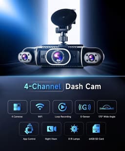 Dashcam - 2K en 1080P - 360 Graden Bescherming - Nachtzicht - Voor Auto — thumbnail 2