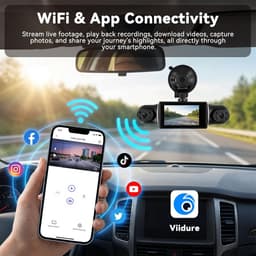 Dashcam - 3 Inch Display - 360° Rondom Zicht - Wifi Dashcam met Nachtzicht - Voor Auto's — thumbnail 4