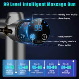 Mini-spiermassagegeweer - ultrastil - 99 snelheden - verlicht spierpijn - ShopVlot — thumbnail 5